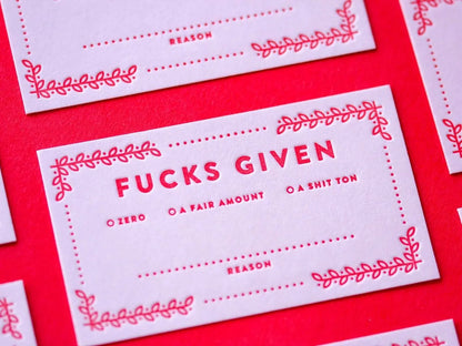 Fucks Given Cards M.C. Pressure